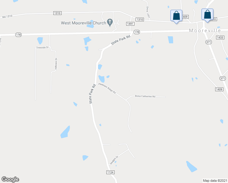 map of restaurants, bars, coffee shops, grocery stores, and more near 138 Pleasant Ridge Drive in Mooreville