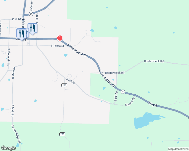 map of restaurants, bars, coffee shops, grocery stores, and more near 801-899 Owens Road in Amity