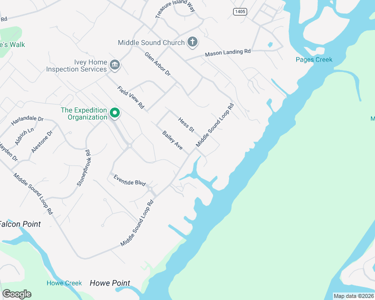 map of restaurants, bars, coffee shops, grocery stores, and more near 2024 Middle Sound Loop Road in Wilmington