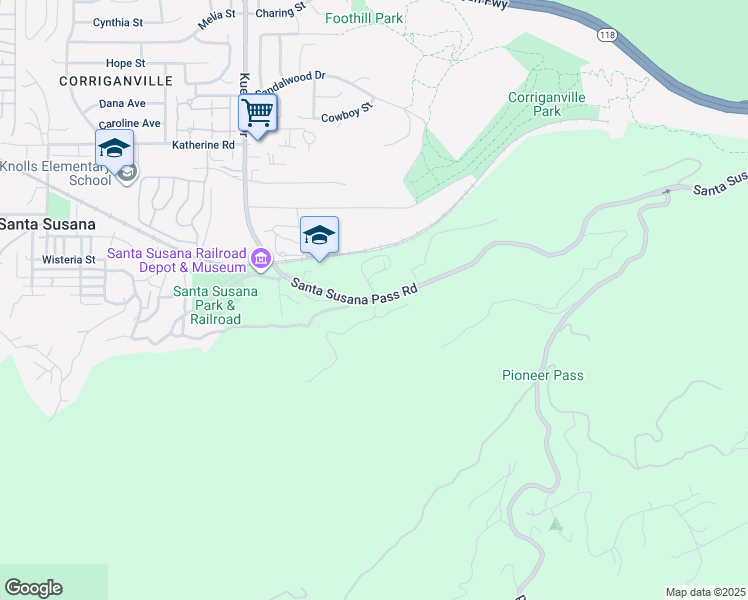 map of restaurants, bars, coffee shops, grocery stores, and more near 6817 Santa Susana Pass Rd in Simi Valley