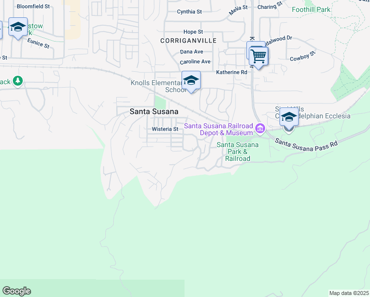 map of restaurants, bars, coffee shops, grocery stores, and more near 6311 Alta Vista Road in Simi Valley