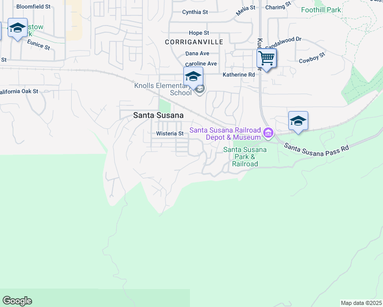 map of restaurants, bars, coffee shops, grocery stores, and more near 6311 Alta Vista Road in Simi Valley