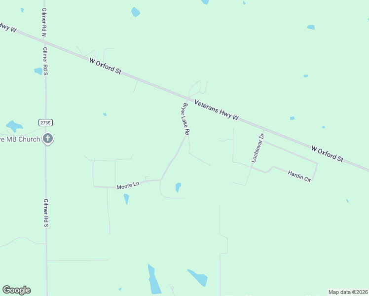 map of restaurants, bars, coffee shops, grocery stores, and more near 133 Bryer Ridge Road in Pontotoc