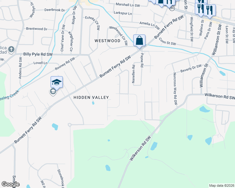 map of restaurants, bars, coffee shops, grocery stores, and more near 12 Wood Valley Drive in Rome