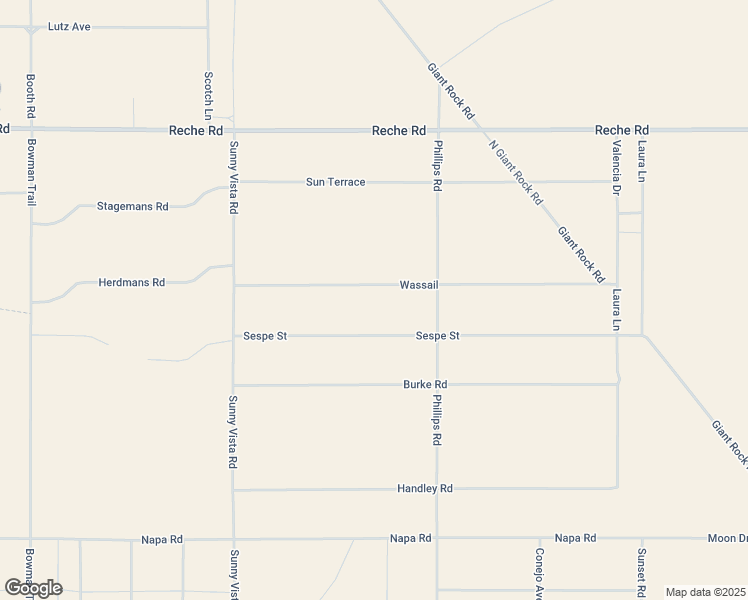 map of restaurants, bars, coffee shops, grocery stores, and more near 61186 Sespe Street in Landers