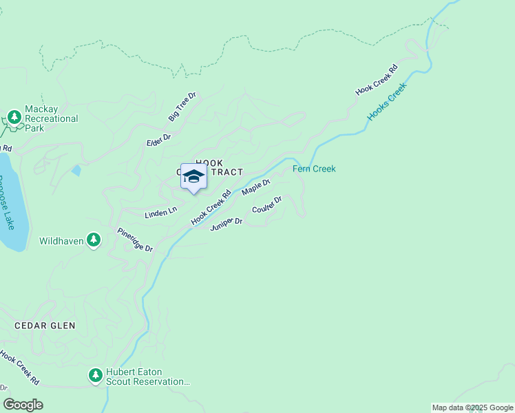 map of restaurants, bars, coffee shops, grocery stores, and more near Coulter Drive in Lake Arrowhead