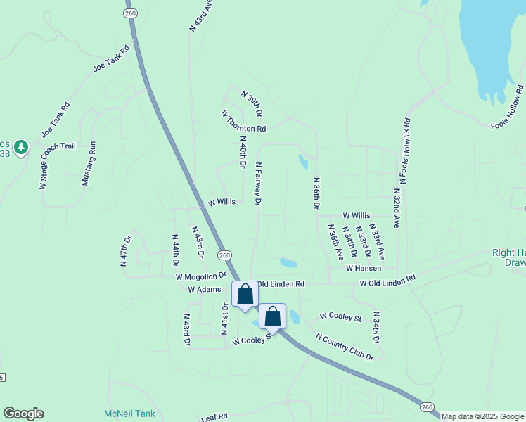 map of restaurants, bars, coffee shops, grocery stores, and more near 1201 N Fairway Dr in Show Low