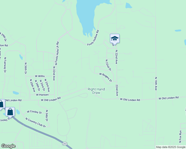 map of restaurants, bars, coffee shops, grocery stores, and more near 2591 West Rogers Drive in Show Low