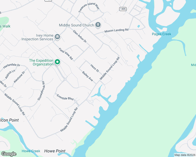 map of restaurants, bars, coffee shops, grocery stores, and more near 2024 Middle Sound Loop Road in Wilmington