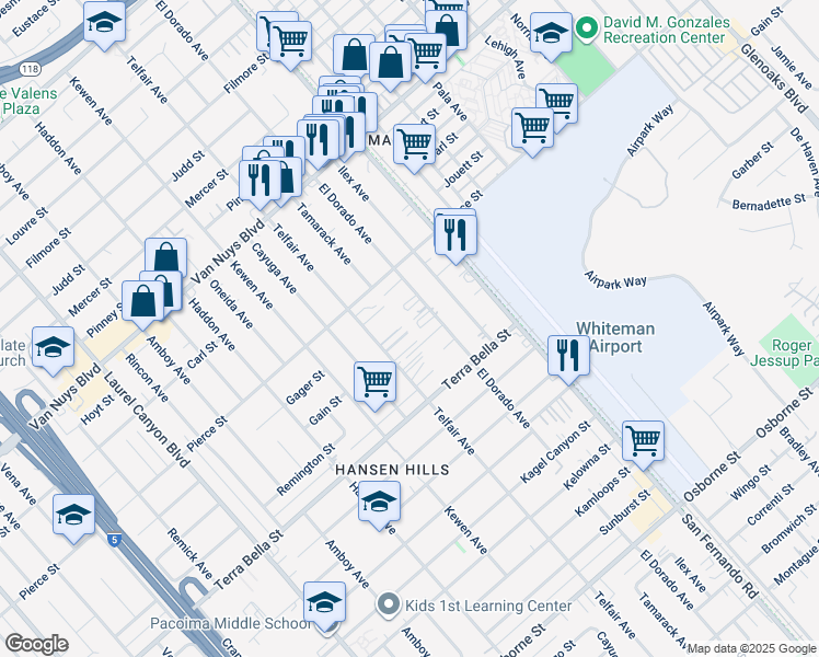 map of restaurants, bars, coffee shops, grocery stores, and more near in Los Angeles
