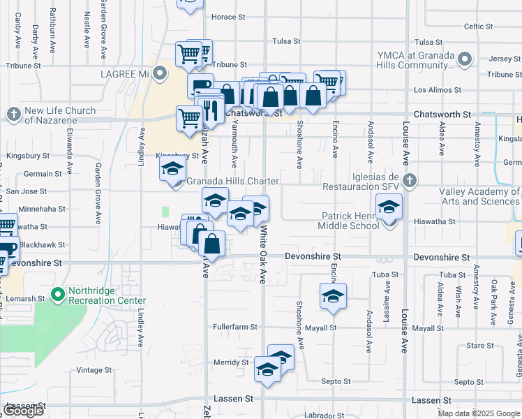 map of restaurants, bars, coffee shops, grocery stores, and more near in Los Angeles