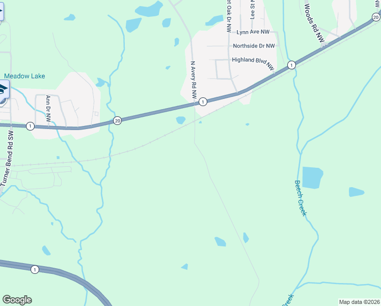 map of restaurants, bars, coffee shops, grocery stores, and more near 146 South Avery Road Southwest in Rome