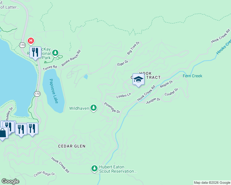 map of restaurants, bars, coffee shops, grocery stores, and more near 534 Cypress Road in Lake Arrowhead