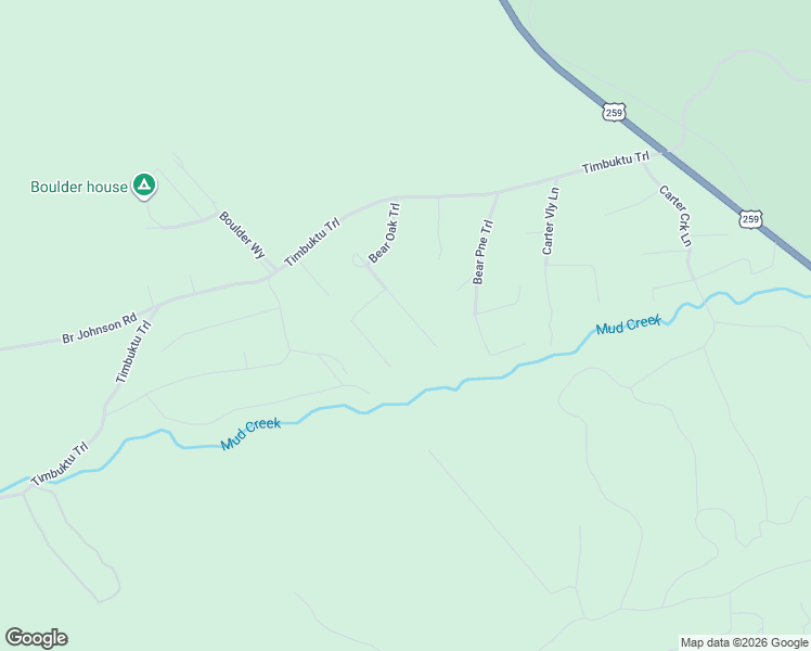 map of restaurants, bars, coffee shops, grocery stores, and more near 235 Bear Hickory Trail in Broken Bow