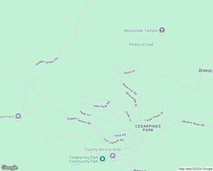 map of restaurants, bars, coffee shops, grocery stores, and more near Ballenger Road in Crestline