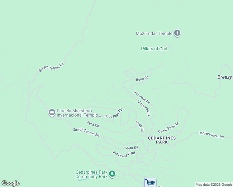 map of restaurants, bars, coffee shops, grocery stores, and more near 21683 Ballenger Road in Crestline