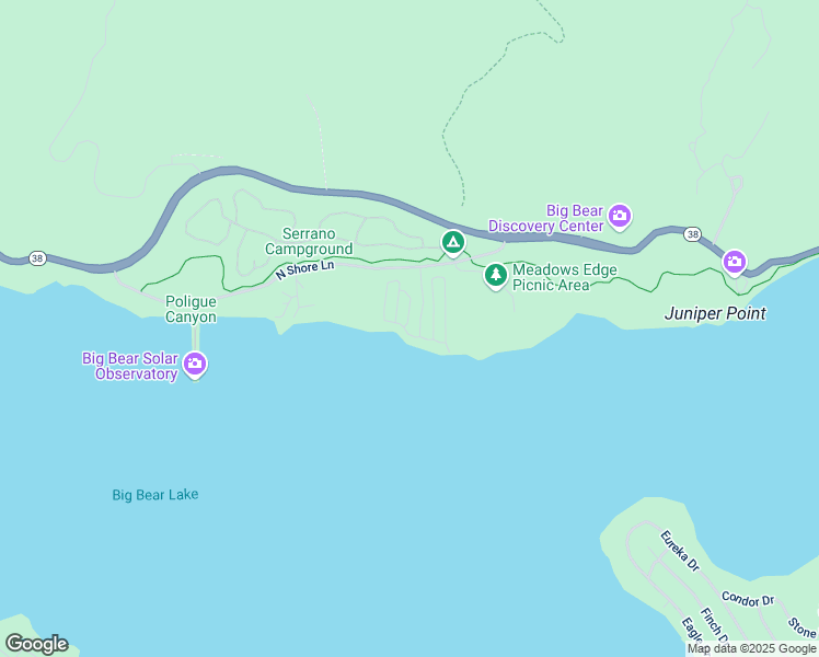 map of restaurants, bars, coffee shops, grocery stores, and more near 567 Coach Lane in Fawnskin