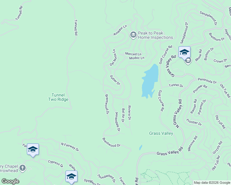 map of restaurants, bars, coffee shops, grocery stores, and more near 549 Sutter Lane in Lake Arrowhead