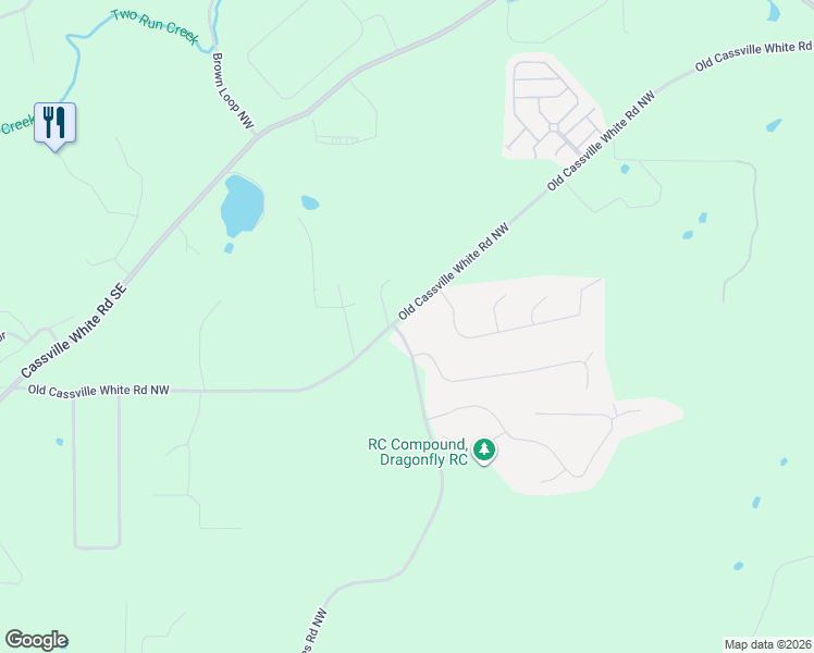 map of restaurants, bars, coffee shops, grocery stores, and more near 496 Shinall Gaines Road Northwest in Cartersville