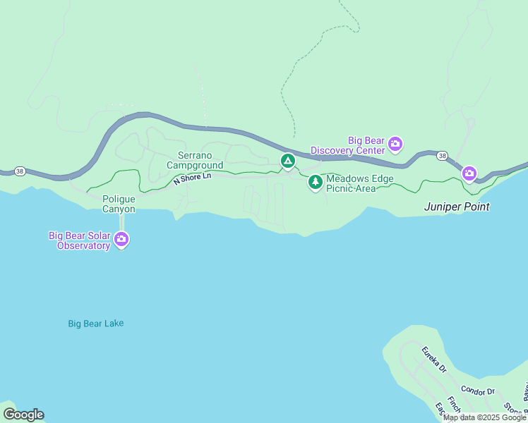map of restaurants, bars, coffee shops, grocery stores, and more near 567 Coach Lane in Fawnskin