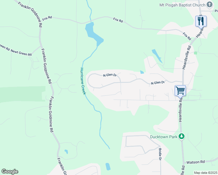 map of restaurants, bars, coffee shops, grocery stores, and more near 6645 North Glen Drive in Cumming
