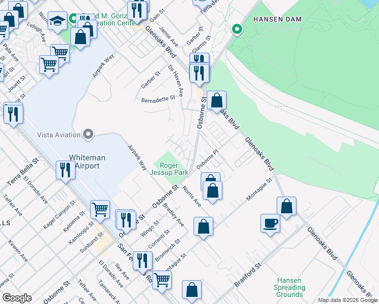 map of restaurants, bars, coffee shops, grocery stores, and more near in Los Angeles