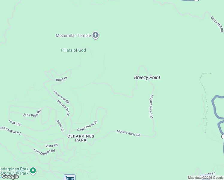 map of restaurants, bars, coffee shops, grocery stores, and more near Mojave River Road in Crestline