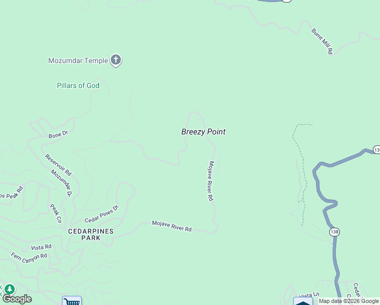 map of restaurants, bars, coffee shops, grocery stores, and more near Mojave River Road in Crestline