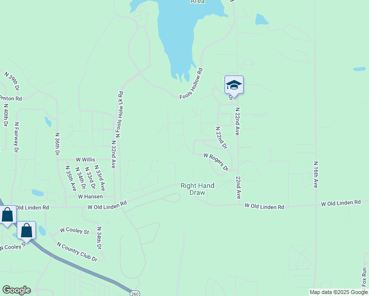 map of restaurants, bars, coffee shops, grocery stores, and more near 2591 West Rogers Drive in Show Low