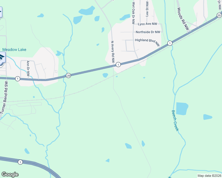 map of restaurants, bars, coffee shops, grocery stores, and more near 146 South Avery Road Southwest in Rome