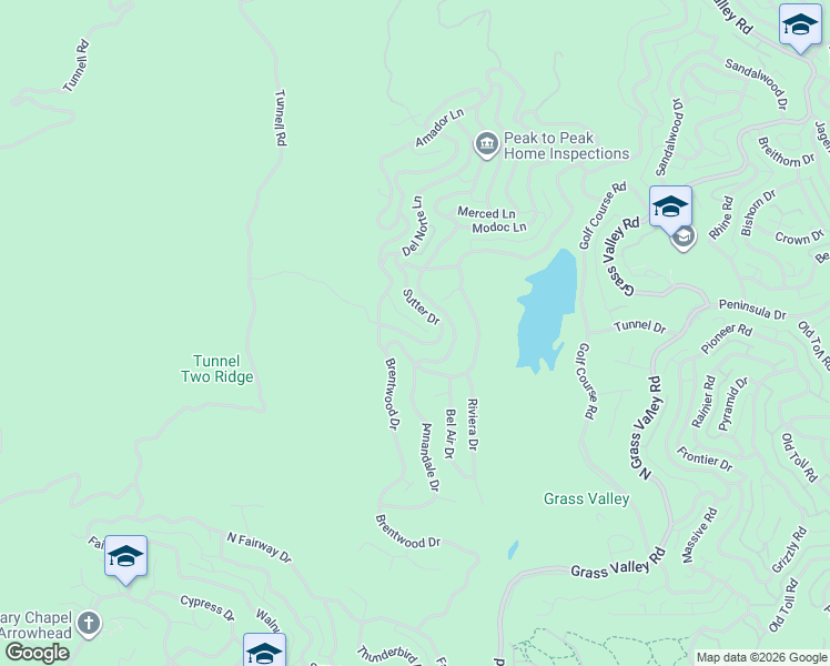 map of restaurants, bars, coffee shops, grocery stores, and more near 549 Sutter Lane in Lake Arrowhead