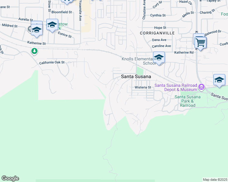 map of restaurants, bars, coffee shops, grocery stores, and more near 1194 Black Canyon Road in Simi Valley