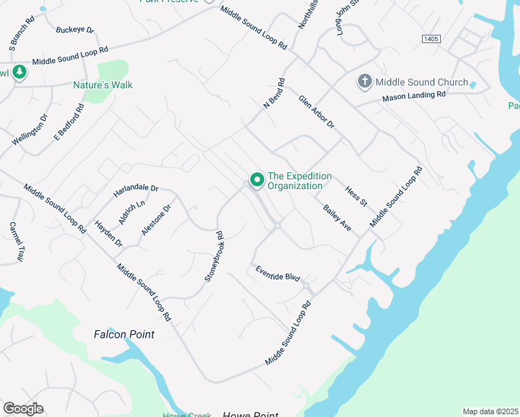 map of restaurants, bars, coffee shops, grocery stores, and more near 1036 Anchors Bend Way in Wilmington