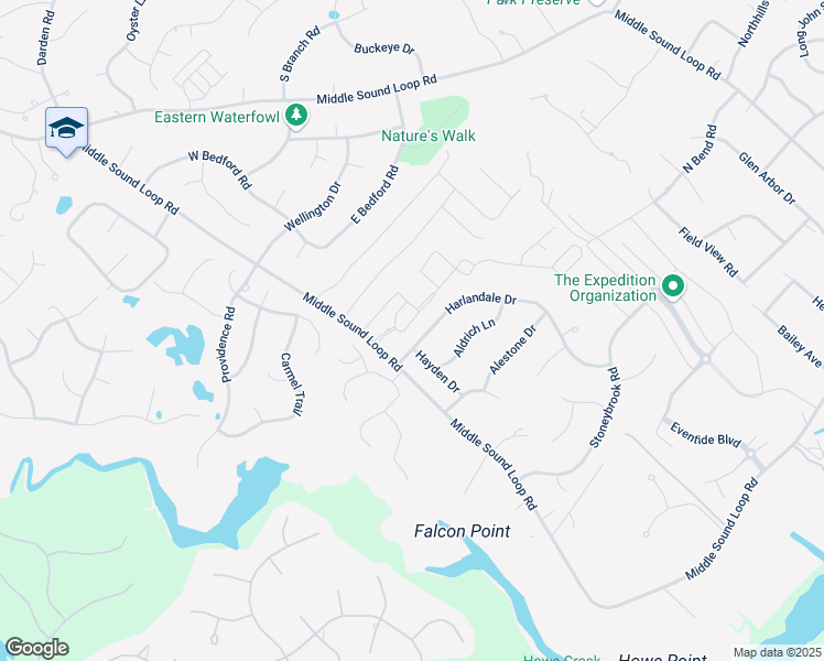 map of restaurants, bars, coffee shops, grocery stores, and more near 392 Whisper Park Drive in Wilmington