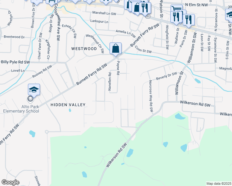 map of restaurants, bars, coffee shops, grocery stores, and more near 5 Mardi Way in Rome