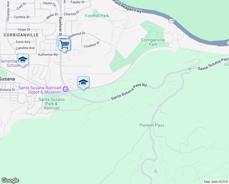 map of restaurants, bars, coffee shops, grocery stores, and more near 1248 Rocky Road in Simi Valley