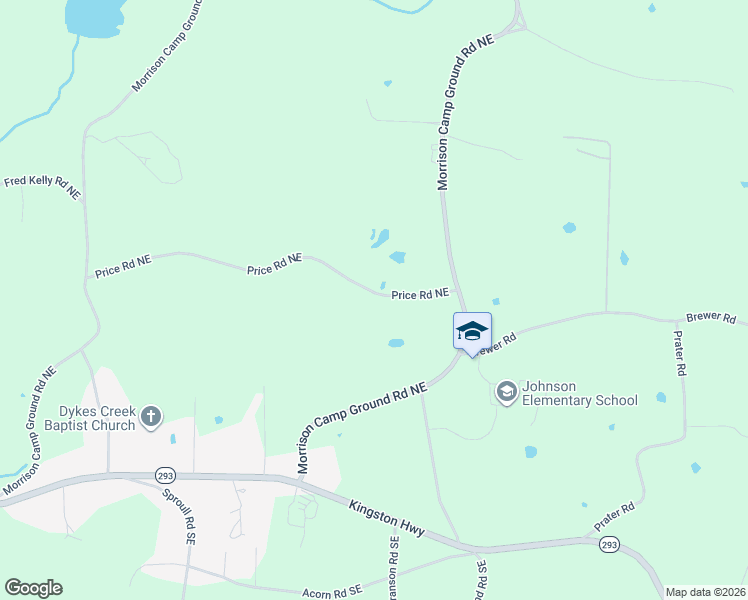 map of restaurants, bars, coffee shops, grocery stores, and more near 396 Price Road Northeast in Rome