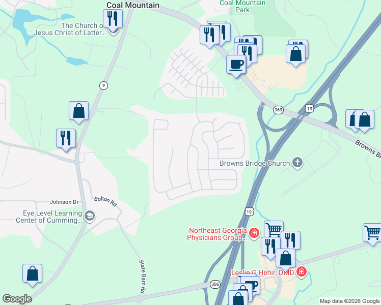 map of restaurants, bars, coffee shops, grocery stores, and more near 4025 Pointe Vecchio Circle in Cumming