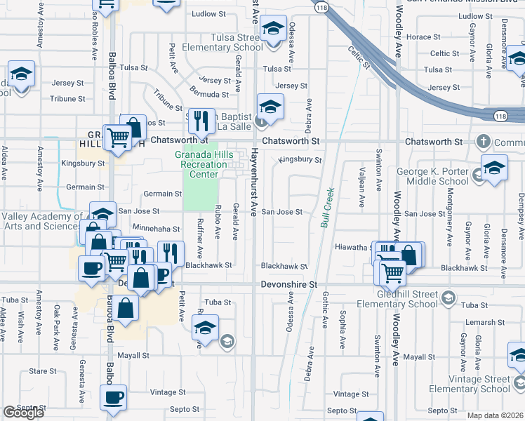 map of restaurants, bars, coffee shops, grocery stores, and more near 10514 Monogram Avenue in Los Angeles