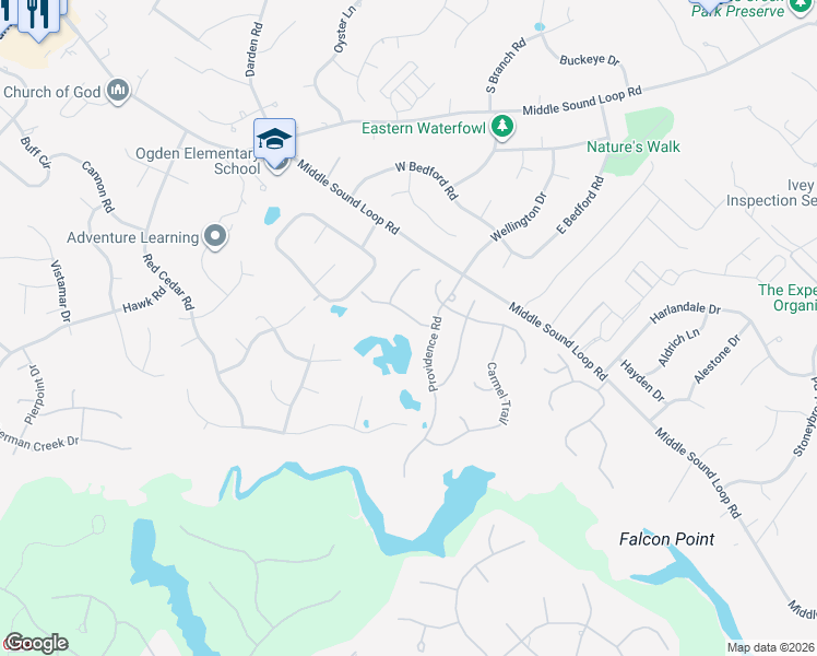 map of restaurants, bars, coffee shops, grocery stores, and more near 3413 Whimsy Way in Wilmington