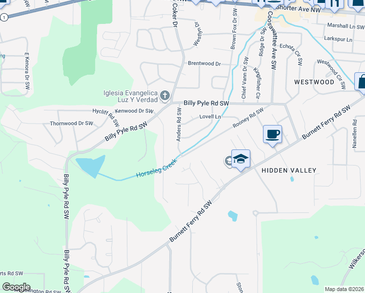 map of restaurants, bars, coffee shops, grocery stores, and more near 29 Meadow Lane Southwest in Rome
