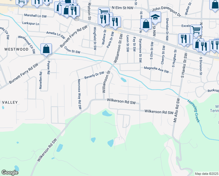 map of restaurants, bars, coffee shops, grocery stores, and more near 5b Pebble Bend Court in Rome