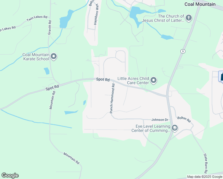 map of restaurants, bars, coffee shops, grocery stores, and more near 3001 Punch Hammond Road in Cumming