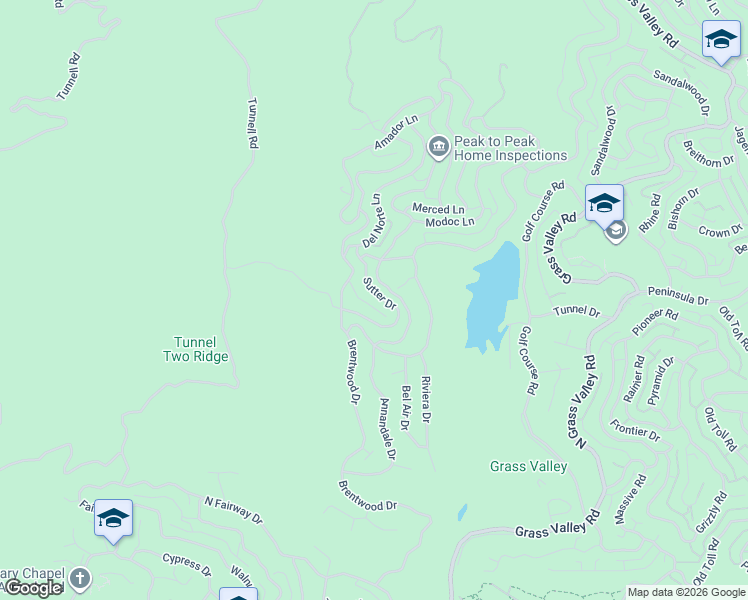 map of restaurants, bars, coffee shops, grocery stores, and more near 26550 Placer Lane in Lake Arrowhead