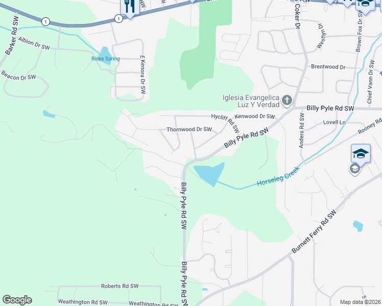 map of restaurants, bars, coffee shops, grocery stores, and more near 107 Elmwood Drive in Rome