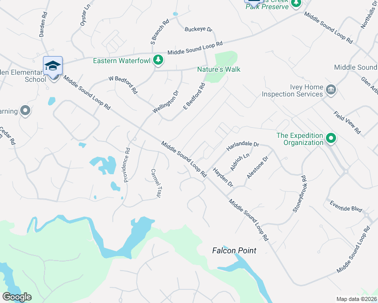 map of restaurants, bars, coffee shops, grocery stores, and more near 395a Whisper Park Drive in Wilmington