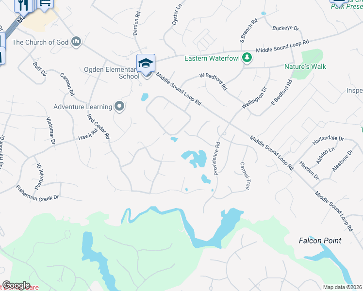 map of restaurants, bars, coffee shops, grocery stores, and more near 3505 Whimsy Way in Wilmington