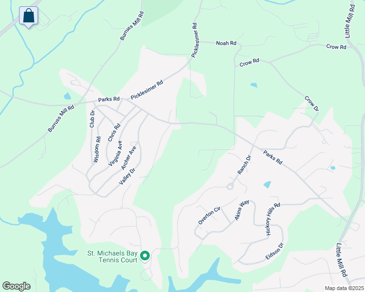 map of restaurants, bars, coffee shops, grocery stores, and more near 5264 Parks Road in Cumming