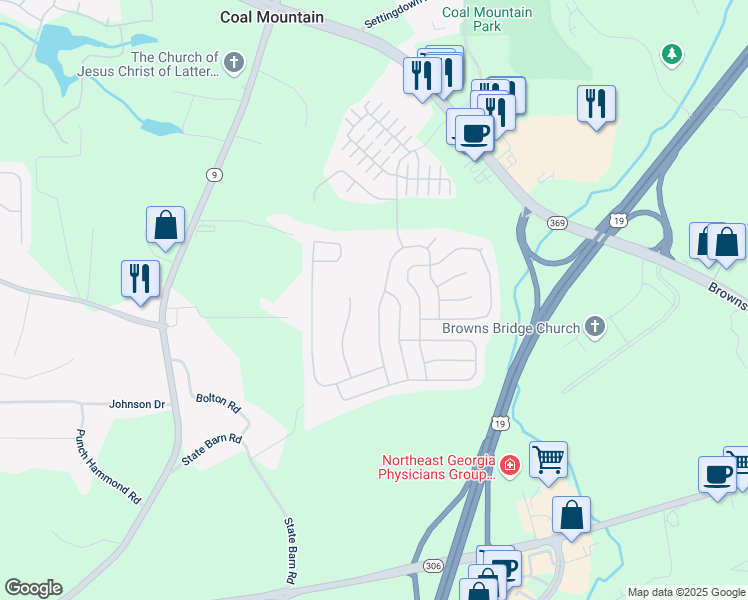 map of restaurants, bars, coffee shops, grocery stores, and more near 4020 Pointe Vecchio Circle in Cumming