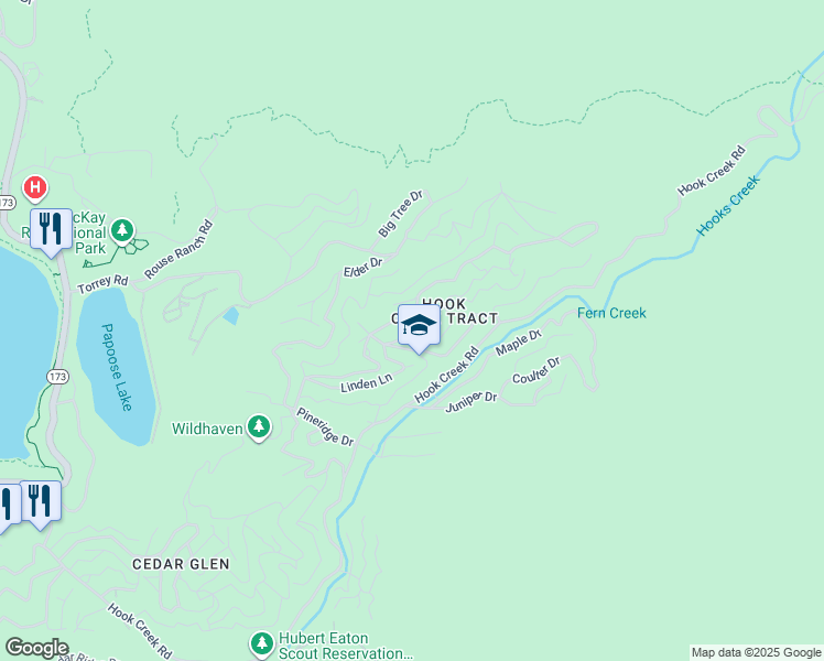 map of restaurants, bars, coffee shops, grocery stores, and more near 656 Tamarack Road in Lake Arrowhead